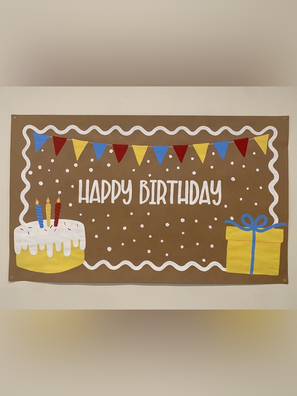 Happy Birthday Hand-Painted Banner - Primary Colors - Gender Neutral